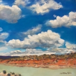 “Clouds Over Lake Abiquiu” 13x13” Pastel Sold