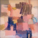 “Little Village” Acrylic and Mixed Media on Board - 12x12”. 2023.